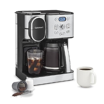 Picture of Cuisinart SS-16 Cuisinart 12-Cup Coffee Maker, Single-Serve Brewer Glass Carafe, Automatic Hot & Iced Coffee Machine, Brew Strength Control and Brew Pause, SS-16, Stainless Steel (EA)