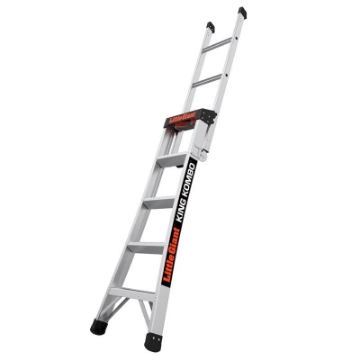 Picture of LITTLE GIANT LADDER SYSTEMS LLC 14905-002 Little Giant King Kombo 8 ft. H X 24 in. W Aluminum Extension Ladder Type IA 300 lb - Total Qty: 1 (EA)