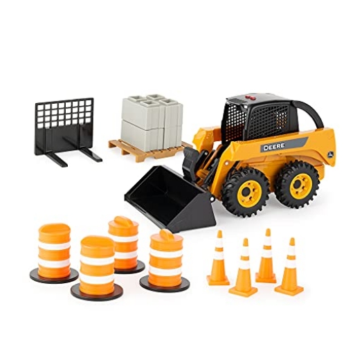 Picture of TOMY INTERNATIONAL 47349 John Deere ERTL Big Farm John Deere Skid Steer Set - 1:16 Scale - Construction Toys Includes Barrels and Cones - Kids Toys Ages 3 Years and Up,Yellow (EA)