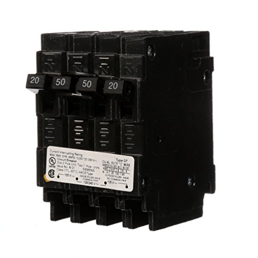 Picture of Siemens Q22050CT Siemens Q22050CT 50-Amp Double Pole Two 20-Amp Single Pole Circuit Breaker (EA)