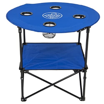 Picture of ACE TRADING - YOUYIFEINUO FTR28-46PK6 Rio Brands 28" Round Lightweight Fabric Portable Folding Beach Table with Cupholders, Blue (EA)