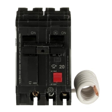 Picture of HENKEL LOCTITE THQL2120GFTP ABB Q-Line® THQL2120GFTP 20A Double Pole Circuit Breaker • 20 Amp Double Pole Ground Fault Breaker with Self-Test • 120/240 VAC 2-Pole GFCI Breaker • Ground Fault Circuit Interrupter (EA)