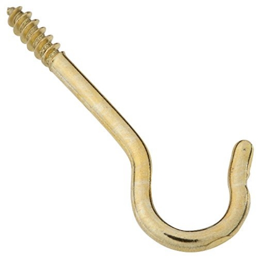 Picture of National/Spectrum Brands N192-294 National Hardware N192-294 V2041 Ceiling Hooks in Solid Brass, 6 pack (EA)