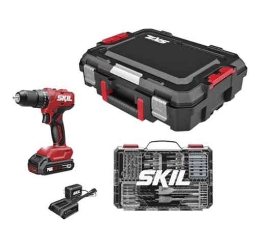 Picture of Skil HD6280B-11 SKIL 20V Brushless Hammer Drill Kit Including 2.0Ah Battery, 30W Charger, 75-Pc. Drill and Driver Bit Set with Interlocking Case-HD6280B-11 (EA)