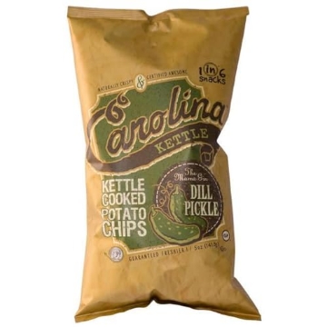 Picture of 1 IN 6 SNACKS LLC 10634 Carolina Kettle Dill Pickle Kettle Cooked Potato Chips, 5 OZ (PK-14-EA)