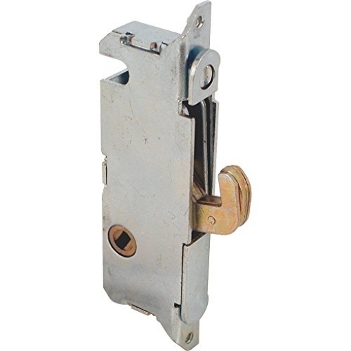 Picture of Prime E 2014 Slide-Co 15410-F Mortise Lock - Adjustable, Spring-Loaded Hook Latch Projection for Sliding Patio Doors Constructed of Wood, Aluminum and Vinyl, 3-11/16 In., 45 Degree Keyway, Round Face (Single Pack) (EA)