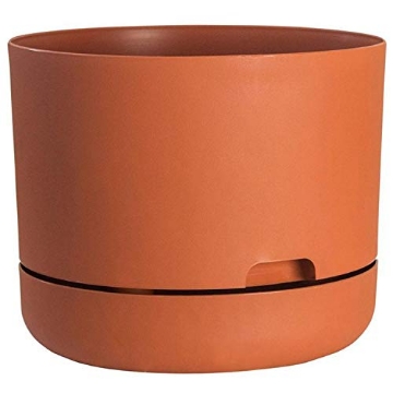 Picture of RUGG MANUFACTURING CORP LR1006-TC Rugg Round Self Watering Planter with Built in Saucer, UV Resistant Polyresin Pot, 10” (Terra Cotta) (EA)