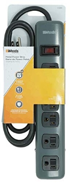 Picture of SOUTHWIRE COMPANY LLC 41386 Woods 41386 Metal Power Strip with 6 Outlets, Resettable Safety Circuit Breaker Switch, 5 Foot Cord (EA)