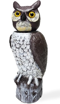 Picture of Dalen SRHO-4 GARDENEER Dalen SOL-R Action Large Solar Fake Owl Decoy to Scare Birds Away - 18" Tall - 360º Rotating Head (EA)