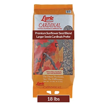 Picture of LYRIC 26-47386 Lyric Cardinal Wild Bird Seed for Outside Feeders – Premium Sunflower & Safflower Bird Seed Mix for Cardinals, Grosbeaks, Blue Jays & More, 18 lb Bag (EA)
