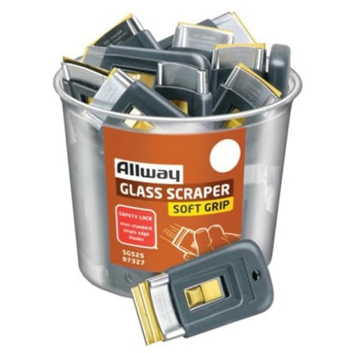 Picture of ALLWAY TOOLS INC SGS25 Allway Soft Grip 1.5 in. W Steel Retractable Glass Scraper (PK-25-EA)