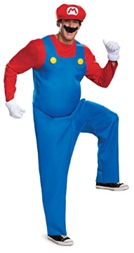 Picture of Disguise DG10775D Disguise Mens Mario Costume, Official Super And Hat Adult Sized, Mario, XL 42-46 US (EA)