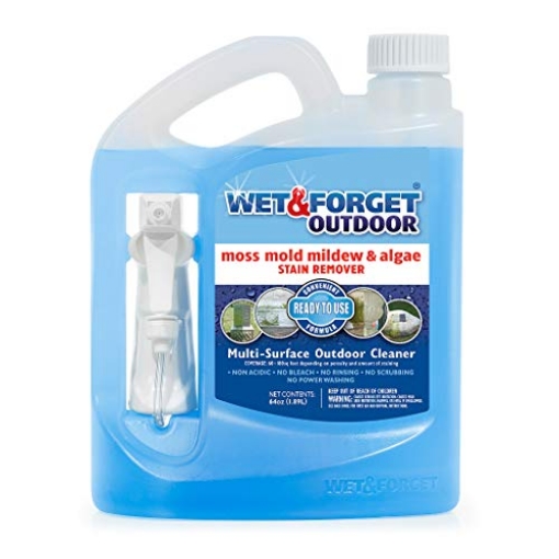 Picture of WET & FORGET INC 804064 Wet & Forget Outdoor Moss, Mold, Mildew, & Algae Stain Remover Multi-Surface Cleaner, Ready to Use, 64 Ounce (EA)