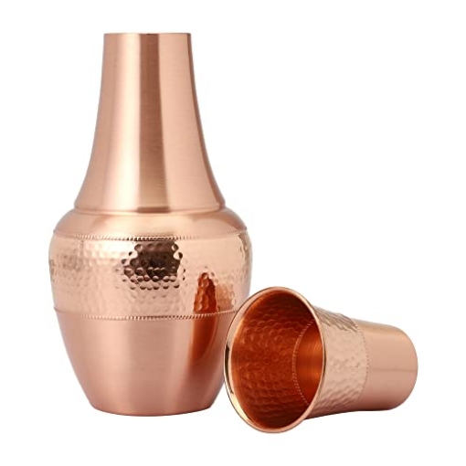Picture of Unknown  Pure Copper Bedside Water Carafe with Tumbler, For Ayurveda Health Benefits - Capacity - 1.4 Lt. (47.3 US Fluid Ounce) (EA)