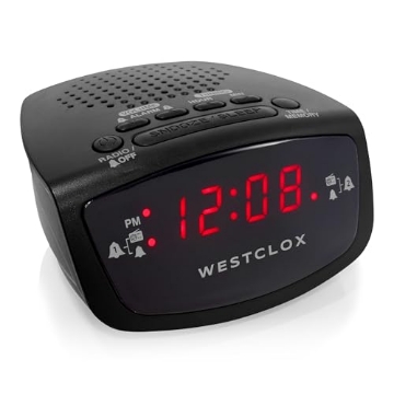 Picture of WESTCLOX(R) 80209 Westclox Dual Alarm Clock Radio 0.6" Red LED Display, FM Radio with 20 Presets, Adjustable Brightness, Snooze & Battery Backup, Digital FM Clock Radio Alarm for Bedrooms (Black) (EA)