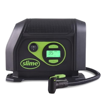 Picture of Slime 40051 Slime 40088 Tire Inflator, Portable Car Air Compressor, Inflate Right automatic shut off, with Digital 99 psi Display, Long Hose and LED Light, 12V, 6 min inflation (EA)