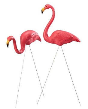 Picture of UNION 62360 Union Products 62360 Outdoor Original Iconic Featherstone Weather Resistant Metal 24 Inch and 34 Inch Flamingo Yard Lawn Ornaments, Set of 2, Pink (EA)