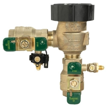 Picture of WATTS T792012 Watts LF800M4QT Series 1" Lead-Free Copper Silicon Alloy Anti-Siphon Pressure Backflow Preventer Assembly, Quarter Turn Shutoff, Tee Handles, Freeze Sensor with SentryPlus Alert Technology (EA)