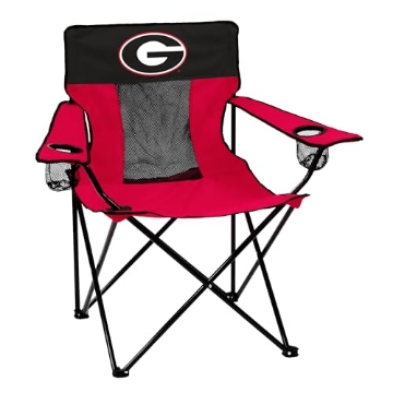 Picture of LOGO BRANDS INC 142-12E Logo Brands NCAA Georgia Bulldogs Elite Portable Chair - Premium Outdoor Chair with Cup Holder, Powder-Coated Steel Frame, Lightweight and Portable for Tailgating,and Sporting Events (EA)