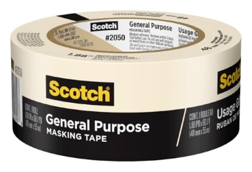 Picture of Scotch-Brite 05620 Scotch General Purpose Masking Tape, 1.88 in x 60.1 yd, Beige, Sticks for Up to 5 Days, Removes Easily Without Leaving Sticky Residue, Easy-to-Tear Masking Tape (2050-48MP) (EA)