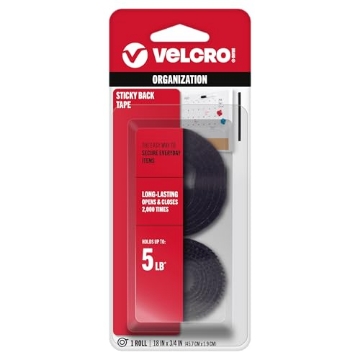 Picture of VEK 90078 New - VELCRO(R) brand STICKY BACK(R) Tape 3/4"X18"-Black by Velcro(r) Brand Fasteners (EA)