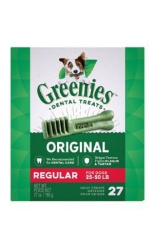 Picture of GREENIES 428632 Greenies Dog Dental Chew Treats Regular 27oz 27ct (EA)
