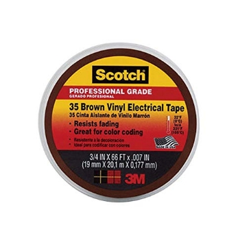 Picture of Scotch-Brite 10885-BA-5 Scotch Tape ELEC #35 3/4X66 BRN (PK-5-EA)