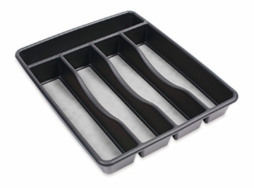 Picture of RUBBERMAID COMMERCIAL 2104443 Rubbermaid No-Slip Small Silverware Cutlery Tray Organizer, Black with Gray Base (EA)