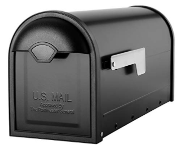 Picture of ARCHITECTURAL MAILBOXES 8830B-10 Architectural Mailboxes 8830B-10 Winston Nickel Flag Post Mount Mailbox, Medium, Black (EA)
