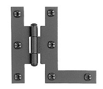 Picture of ARCON AH3BQ Acorn Pair of Forged Iron H - L Style Cabinet Hinges - 3" H X 3 5/16" W (EA)