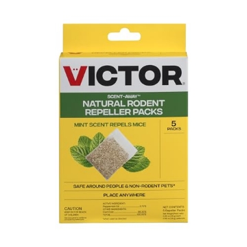 Picture of Victory Innovations Co. M805 Victor M805 Scent-Away Natural Rodent Repeller – Peppermint Oil Mouse and Rat Repellent – 5 High-Strength Rodent Repelling Sachets Included (EA)