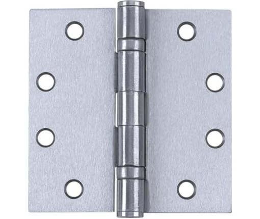 Picture of Tell Manufacturing HG100316 Tell Manufacturing HG100316 H4545 Series Square Corner Hinge, 4-1/2 in H Frame Leaf, 0.134 in Thick Frame Leaf, Satin (EA)