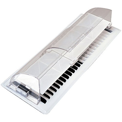 Picture of DEFLECTO 52 Deflecto Heat and Air Deflector with Dust Filter, Clear Plastic, 2-3/4” Tall, Width Adjustable 10” to 14” (52) (EA)