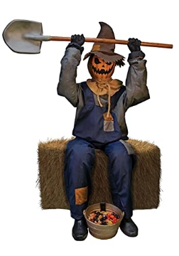 Picture of FUN WORLD 91863 Palmer Agencies Jack Goodies Guardian SFX Trick or Treat Animated Prop, 5', Orange Grey Blue (EA)