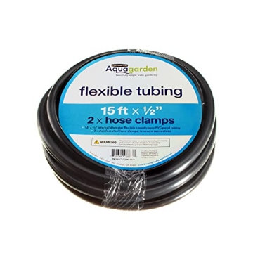 Picture of PENNINGTON 100549931 Pennington Aquagarden Aquagarden Flexible Pond Tubing, 15ft x ½” Internal Diameter, Smooth-bore PVC Pond Tubing, Includes 2 stainless steel Hose Clamps, (EA)