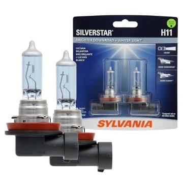 Picture of Sylvania Auto Lighting H11ST.BP2 SYLVANIA - H11 SilverStar - High Performance Halogen Headlight Bulb, High Beam, Low Beam and Fog Replacement Bulb, Brighter Downroad with Whiter Light (Contains 2 Bulbs) (EA)