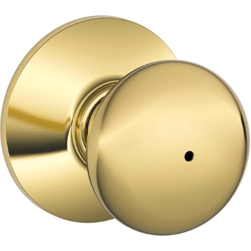 Picture of Ingersoll Rand F40PLY605 SCHLAGE F40 Plymouth Privacy Lock with 16080 Latch 10027 Strike Bright Brass Finish (EA)