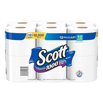 Picture of Scotts 10060 Scott 1000 Sheets Per Roll Toilet Paper, 12 Rolls, Bath Tissue (CT-4-PK)