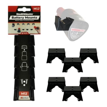 Picture of METALMARK INDUSTRIAL INC BM-MW12-BLK-6 StealthMounts Battery Holder Compatible with Milwaukee M12 (6 Pack) - Black | StealthMounts Battery Mounts | Made in The UK (EA)