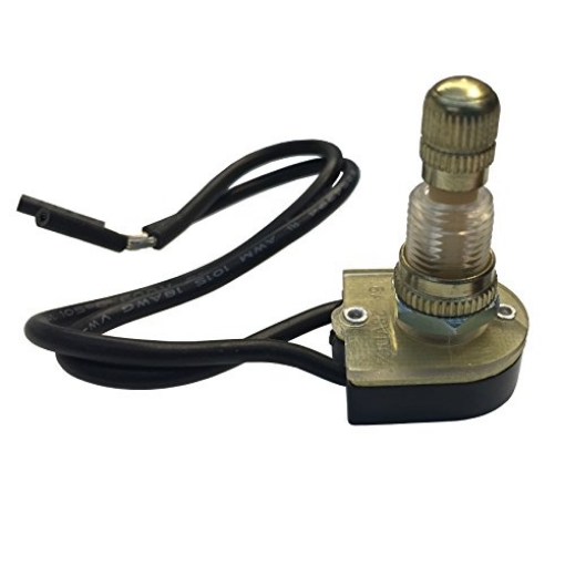 Picture of GARDNER BENDER GSW-61 Gardner Bender GSW-61 Electrical Rotary Switch, SPST, ON-OFF, 6 A/125V AC, 6 inch Wire Terminal,Brass (EA)