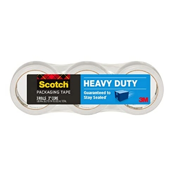 Picture of Scotch-Brite 3850-LR3-4CC Scotch Heavy Duty Packaging Tape, 1.88" x 38.2 yd, Designed for Packing, Shipping and Mailing, Strong Seal on All Box Types, 3" Core, Clear, 3 Rolls (3850S-3) (EA)