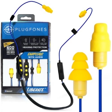 Picture of INNATE DEVICES PL-UY Plugfones Liberate 2.0 Wireless Bluetooth in-Ear Earplug Earbuds- 29NRR Noise Reduction Headphones with Noise Isolating Mic and Controls (Blue & Yellow) (EA)