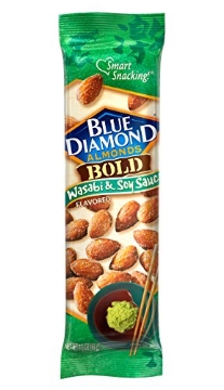 Picture of BLUE DIAMOND 05230 Blue Diamond Almonds Wasabi & Soy Flavored Snack Nuts, Single Serve Bags (1.5 oz, Pack of 12) (PK-12-EA)