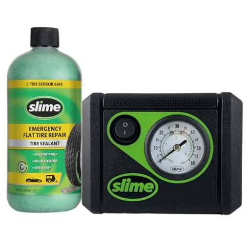 Picture of Slime 50107 Slime 50107 Flat Tire Puncture Repair, Smart Spair, Emergency Kit For Car Tires, Includes Sealant And Tire Inflator Pump, Suitable For Cars And Other Highway Vehicles, 15 Min Fix (EA)