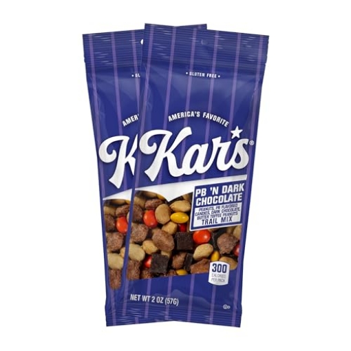 Picture of Kar's Nuts 8234 Kar’s Nuts Peanut Butter ‘N Dark Chocolate Trail Mix, 2 oz – Resealable Pouch (Pack of 12), Gluten-Free Trail Mix Snack (PK-12-EA)