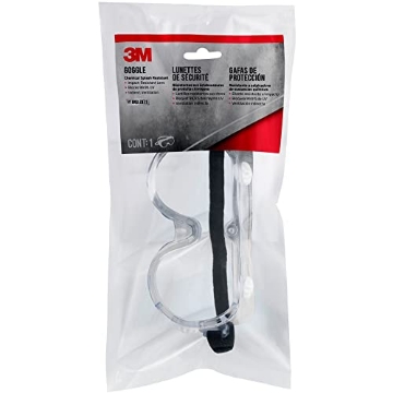 Picture of 3M 91252-80024 3M Goggle Chemical Splash, Impact-Resistant, Blocks 99.9% of UV, Scratch Resistant, Adjustable Strap, Indirect Ventilation, Flexible Frame Conforms To Face For Secure & Protective Fit (91252H1-DC-10) (EA)