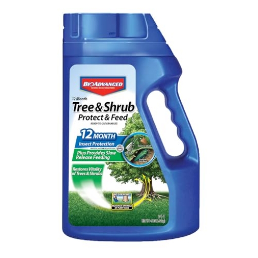 Picture of SBM LIFE SCIENCE CORP 701700B BioAdvanced 12 Month Tree and Shrub Protect and Feed, Granules, 4 lb, Insect Killer and Fertilizer & Plant Food (EA)