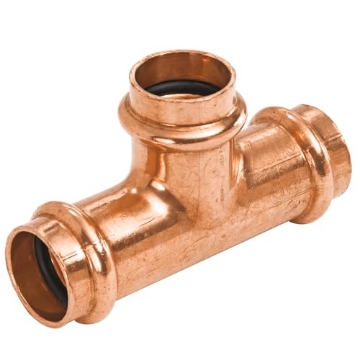 Picture of NIBCO INC 9099905PCU NIBCO Fig No PC611, 1 in. x 1/2 in. x 1 in. Copper Press Tee, Leak Detect (EA)