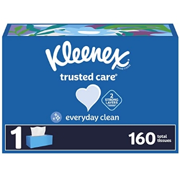 Picture of Kleenex 54266 Kleenex Trusted Care Facial Tissues, 1 Flat Box, 160 Tissues per Box, 2-Ply, Packaging May Vary (EA)