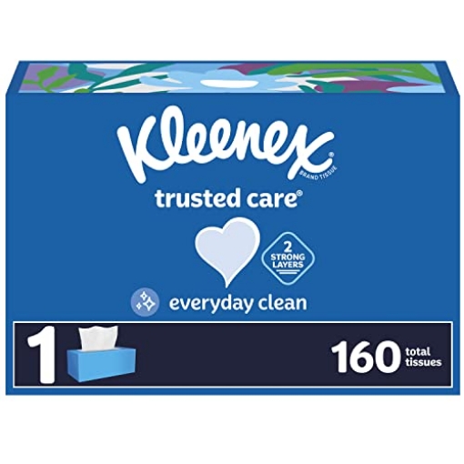 Picture of Kleenex 54266 Kleenex Trusted Care Facial Tissues, 1 Flat Box, 160 Tissues per Box, 2-Ply, Packaging May Vary (EA)
